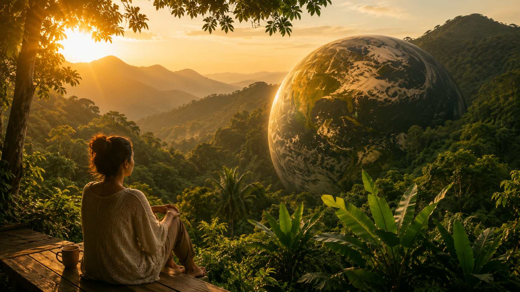 Dia da Sobrecarga do Planeta representado em uma paisagem natural, destacando sustentabilidade, preservação ambiental e turismo consciente no PETAR.